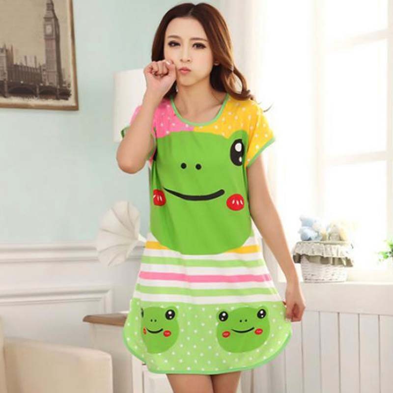 Milk Silk Short-Sleeve Nightdress for Women Pajamas