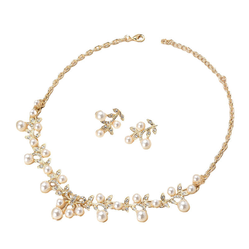 Pearl Bohemian Necklace and Earrings Set with Adjustable 36cm Chain