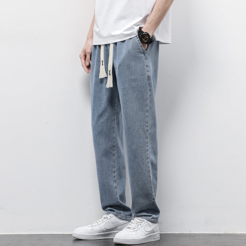Men's Summer Loose Wide Leg Denim Jeans Pants