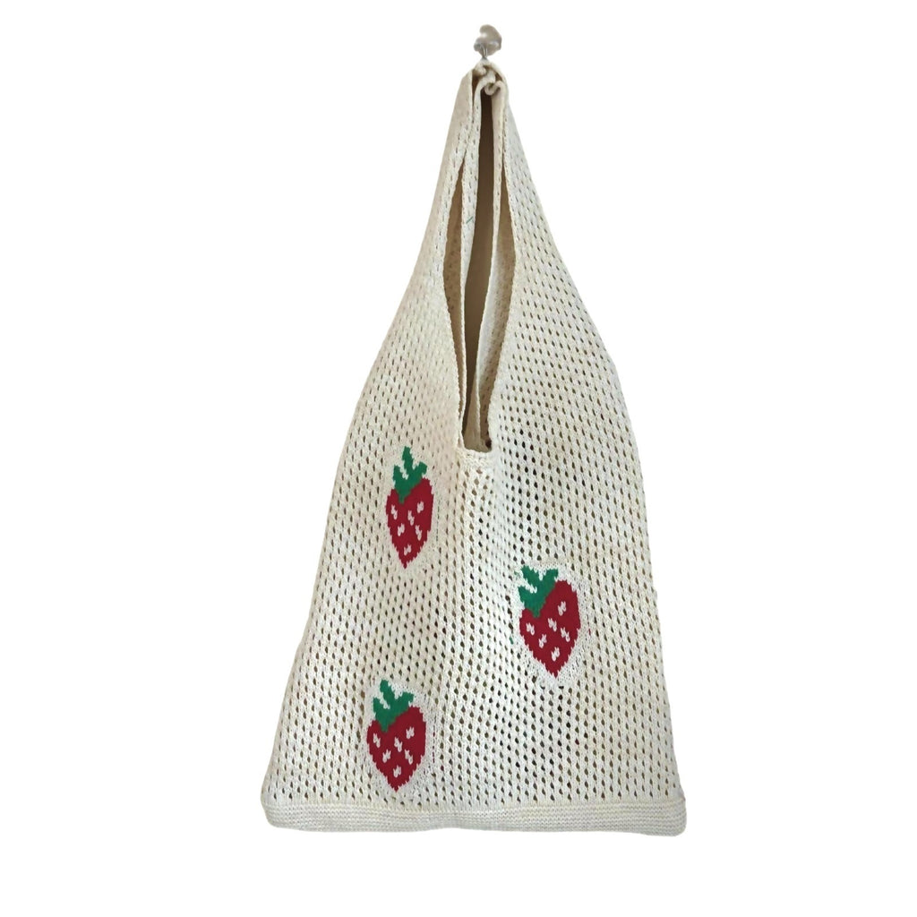 Strawberry Knitted Hollow Bag Polyester Urban Simplicity