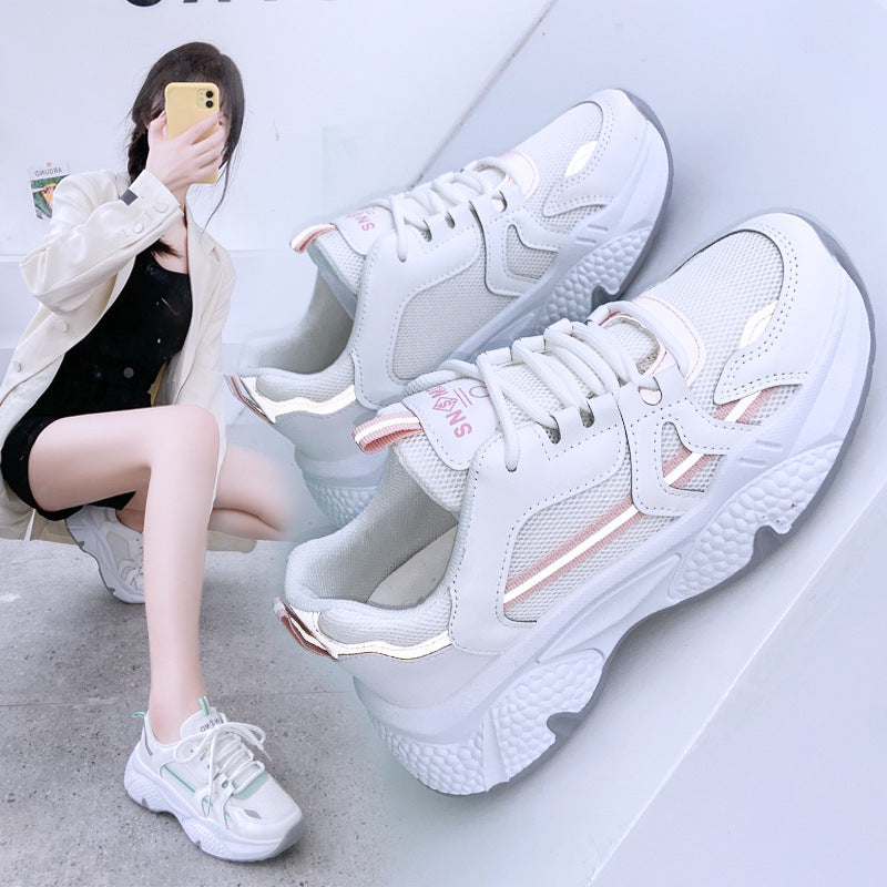 Chaussures de sport décontractées à plateforme en maille respirante pour femme