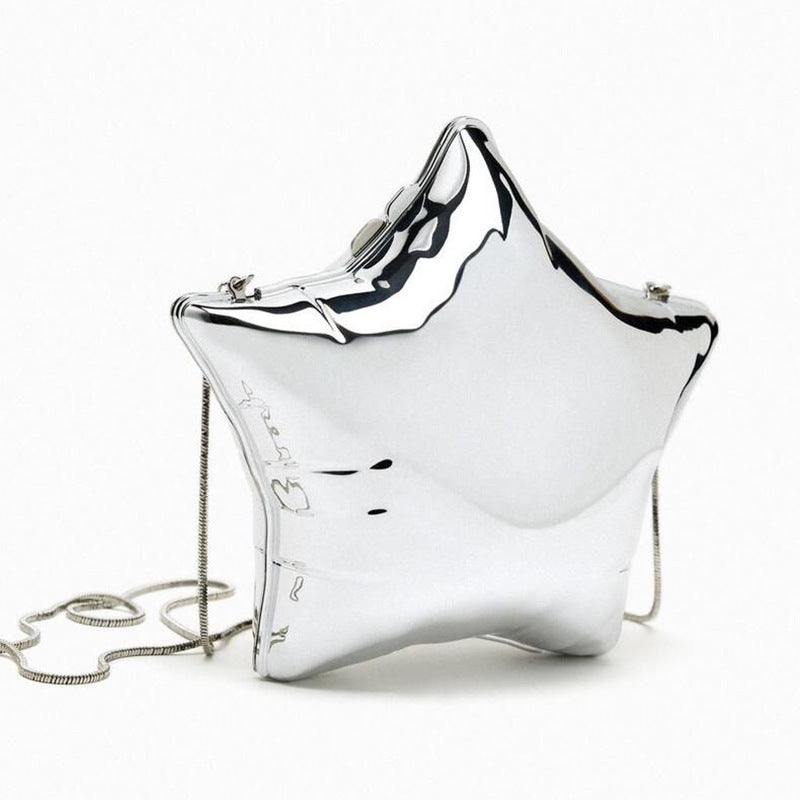Silver One Shoulder Crossbody Bag for Women 19.5x17.5x10cm Acrylic Shell Shape