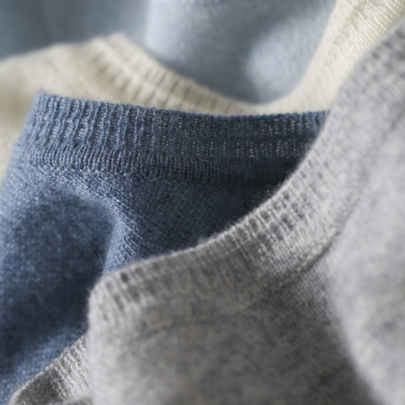 Fine Needle Worsted Round Neck Casual Sweater