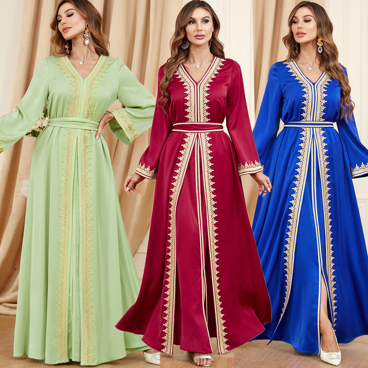 Muslim Women's Two-Piece Dress and Coat Set