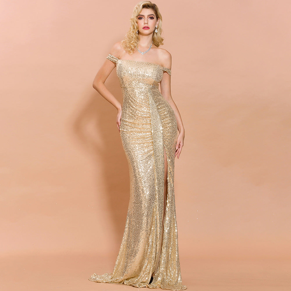 Robe de soirée asymétrique