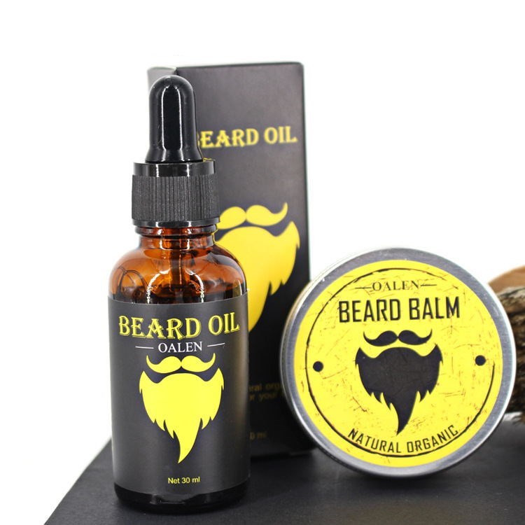Beard Care Kit 6-Piece Set with Sage Scent, 30g Cream & 30ml Oil, Comb, Brush, Scissors, and Linen Bag