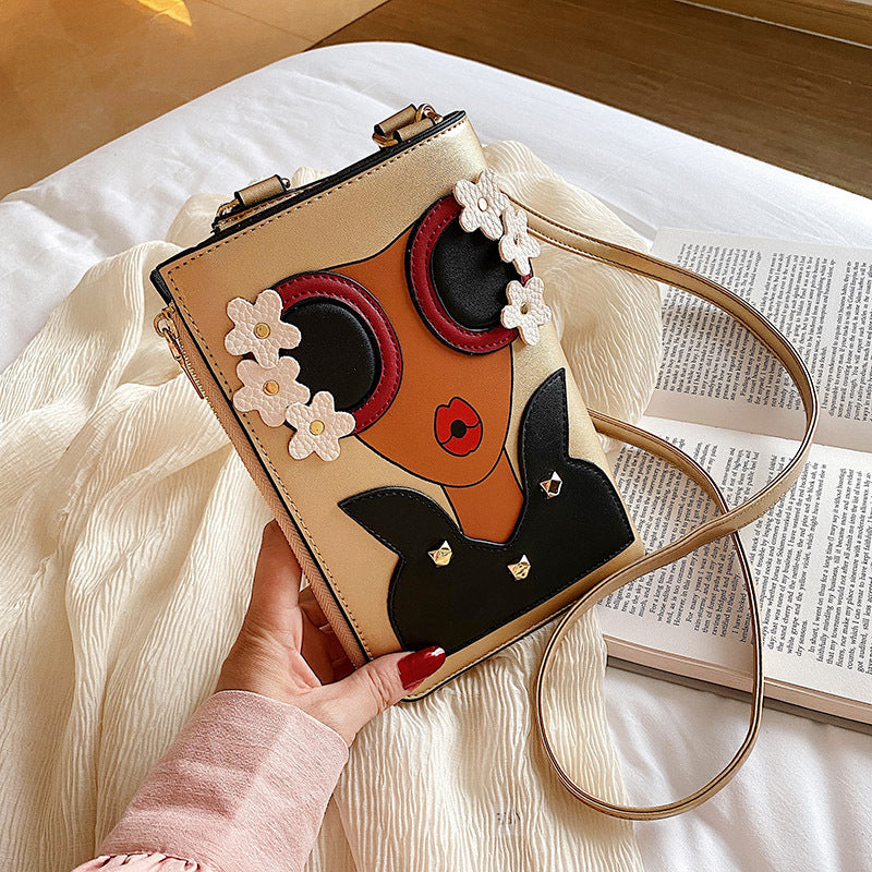 Personalized rivet street tide diagonal handbag