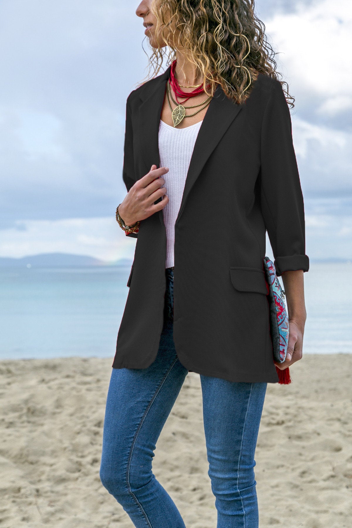 Ladies Winter Jacket Coat in Royal Blue, Black & Red - Sizes S to 3XL