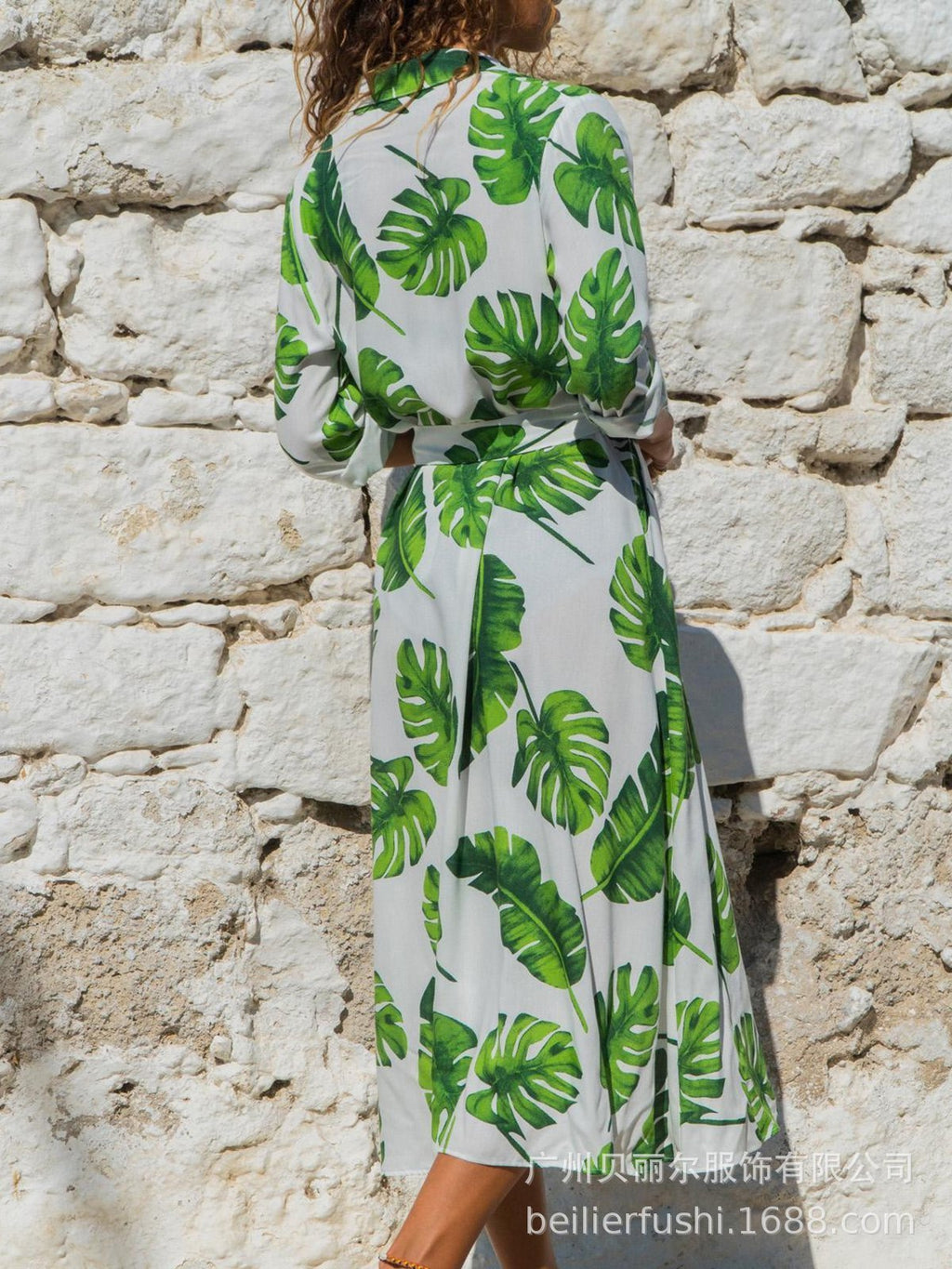 Robe Madrid vintage en mousseline col en V ligne A imprimée taille haute S-XXXL