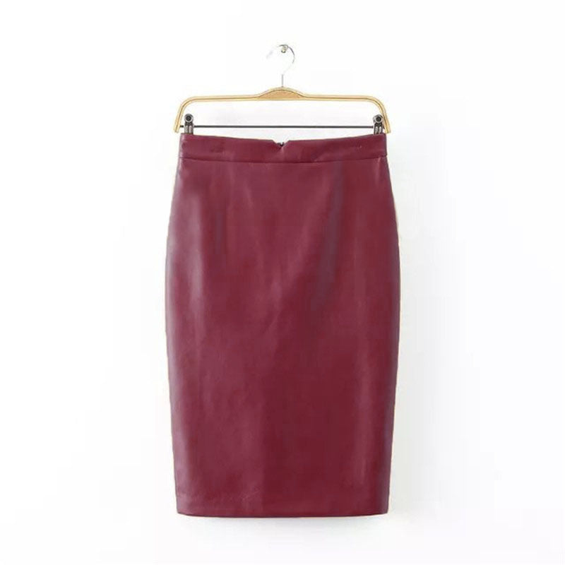 High Waist Faux Leather Skirt