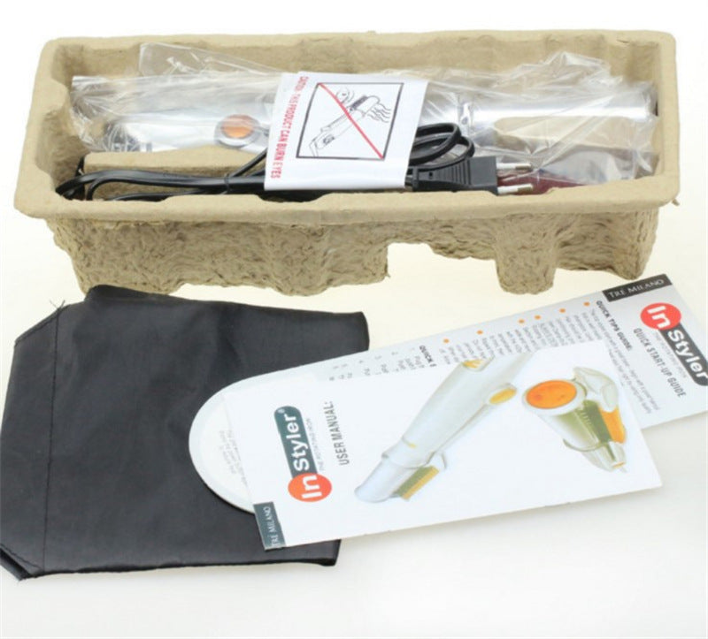 2-in-1 Hair Straightener and Curler Silver White Dual Purpose Tool