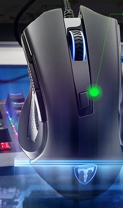 Souris de jeu USB filaire avec 6 boutons, 130x85x45mm, 128g, 8M de clics