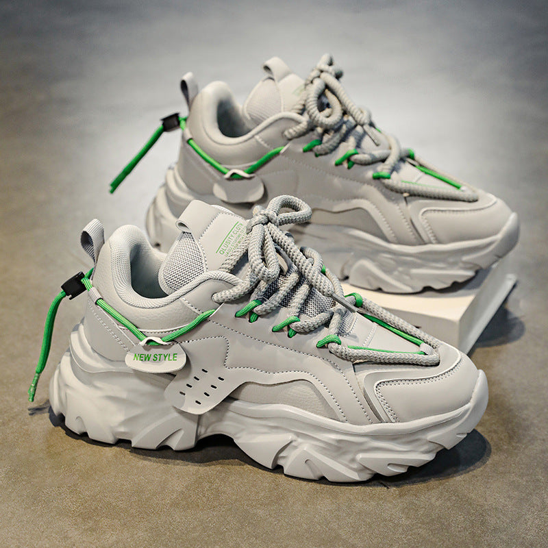 Trendy All-Match Casual Sports Shoes with Thick Height-Increasing Sole