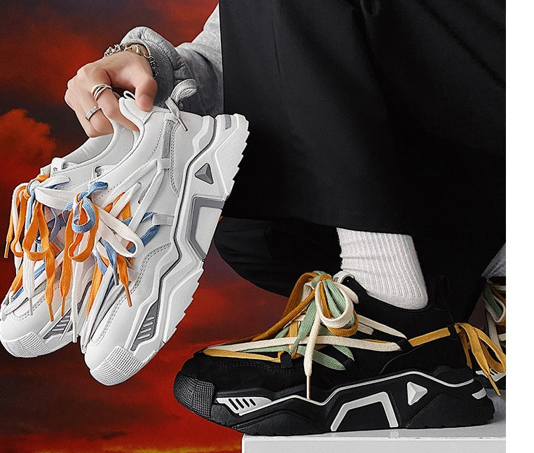 Irregular Shoelaces Men’s Leisure Sports Low Shoes