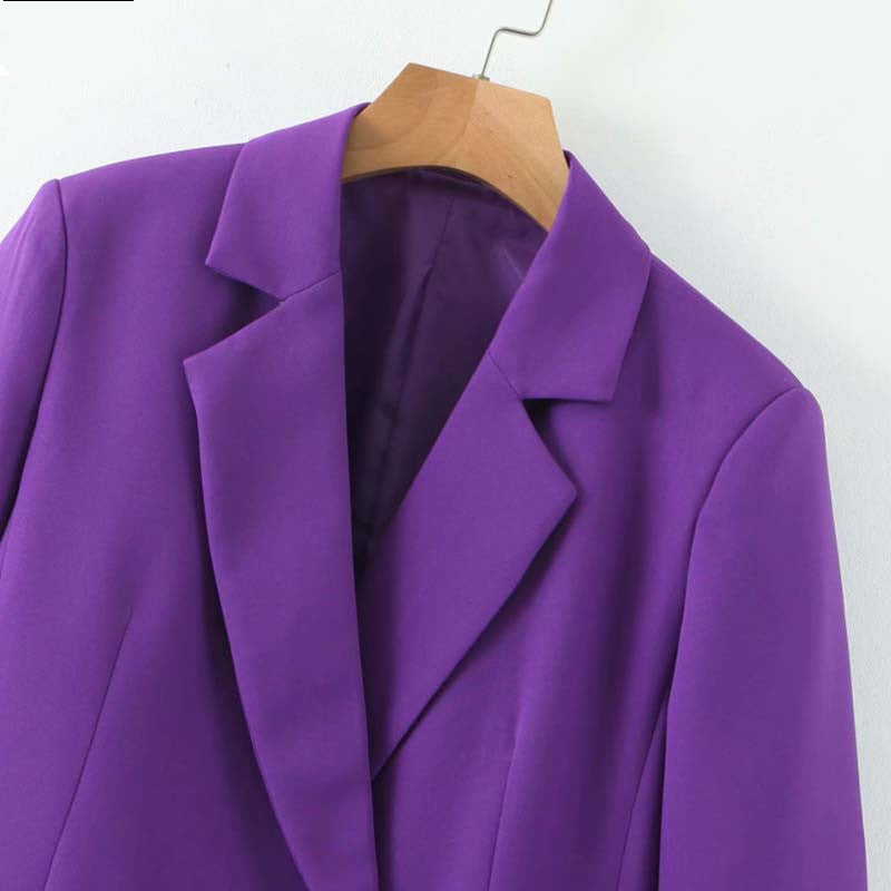 Women's Purple Double Breasted Blazer