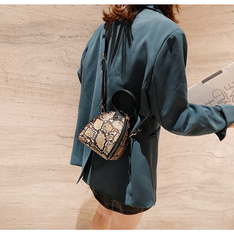 Leopard print triangle bag handbag