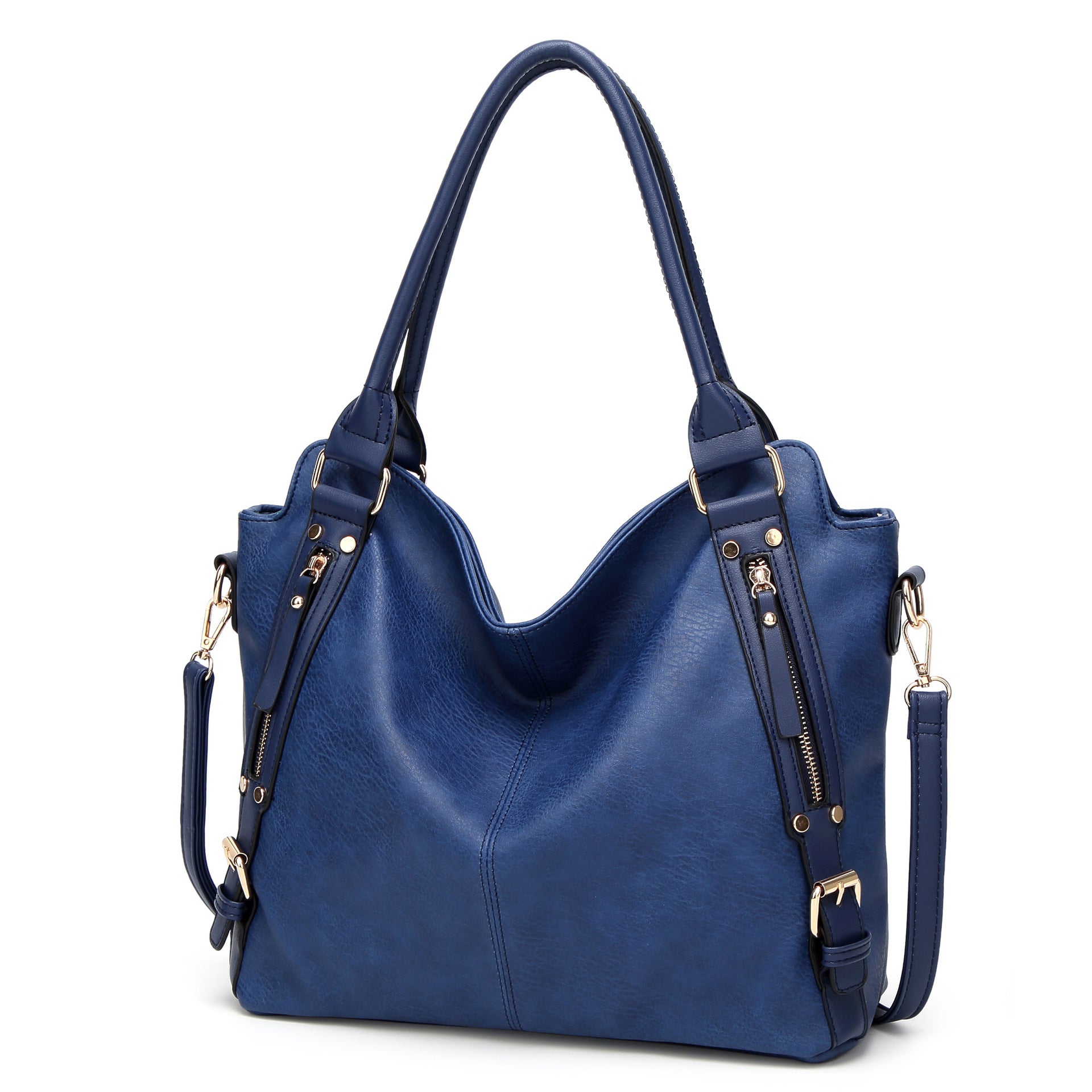 Sac fourre-tout vintage en cuir PU pour femme 33x13x30cm