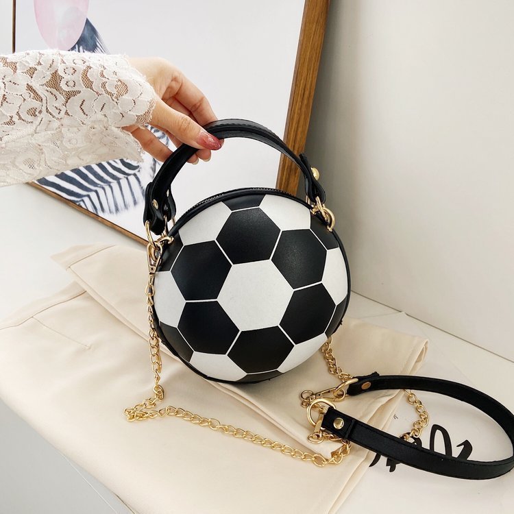 Sacs ronds personnalisés en polyuréthane avec fermeture éclair pour le basketball et le football féminin