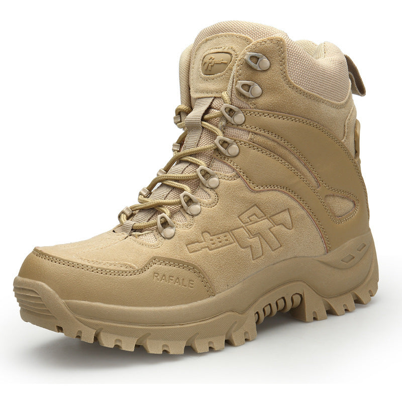 Tactical Military Desert Boots with Suede Upper and Rubber Sole