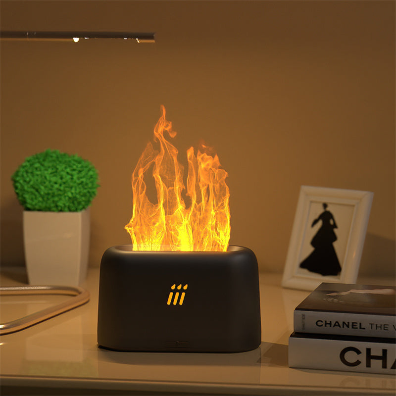 Flame Aroma Diffuser Ultrasonic Cool Mist Humidifier LED Essential Oil Lamp