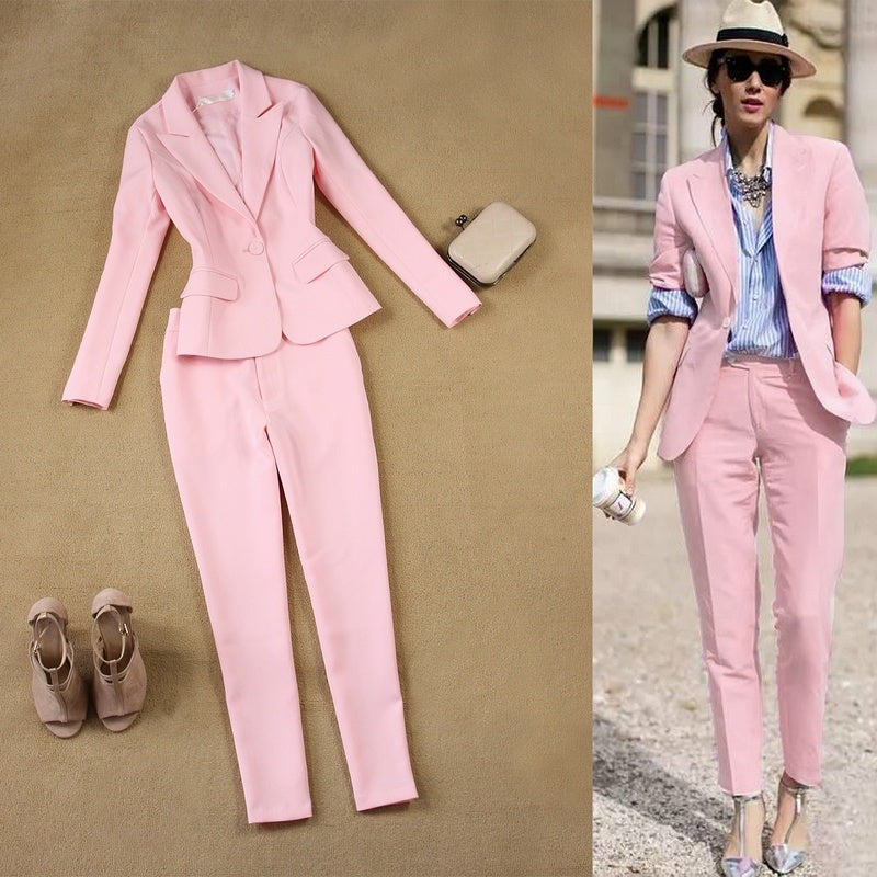 British Slim Light Blue Suit + 9 Pants Set