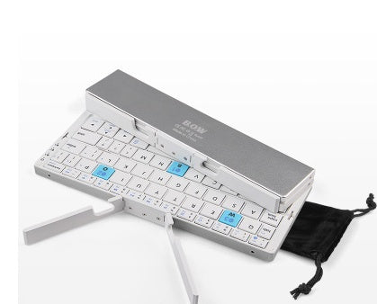 Mini Folding Bluetooth Wireless Keyboard with 3-Device Memory