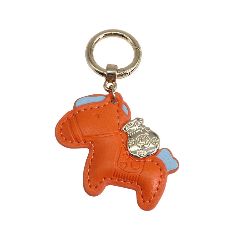 Handmade Artificial Leather Animal Pendant Keychain