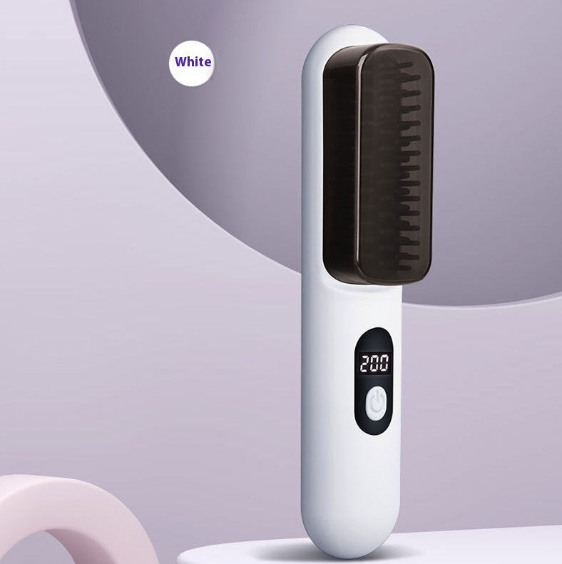 Wireless Straight Comb Negative Ion Hair Curler And Straightener Dual-use Comb