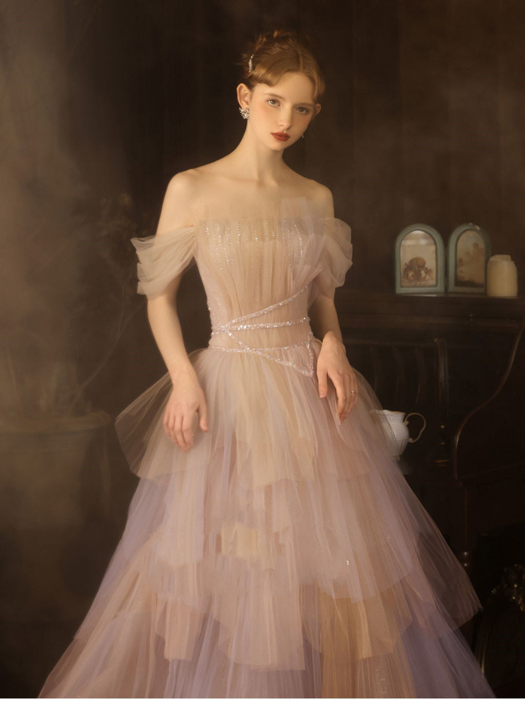 Salute Wine Evening Dress Light Luxury Small
