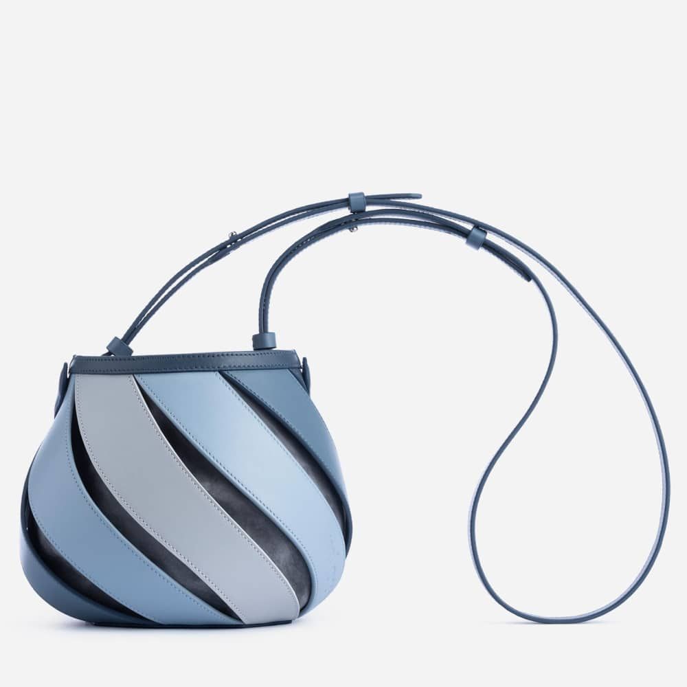 Cylindrical Contrast Color Portable Diamond Bucket Bag