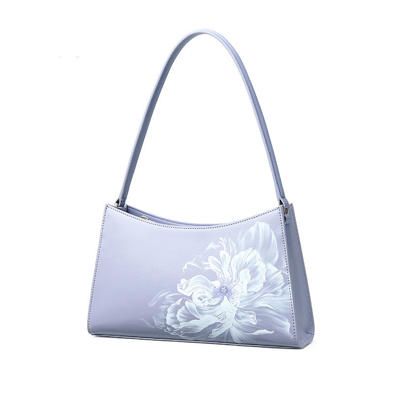 Sac à main en cuir violet clair pour enseignants, mères et aînés – Cadeau de la Fête de la Mi-Automne