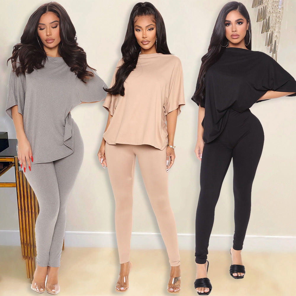 Sexy Batwing Sleeve Two-Piece Set for Women