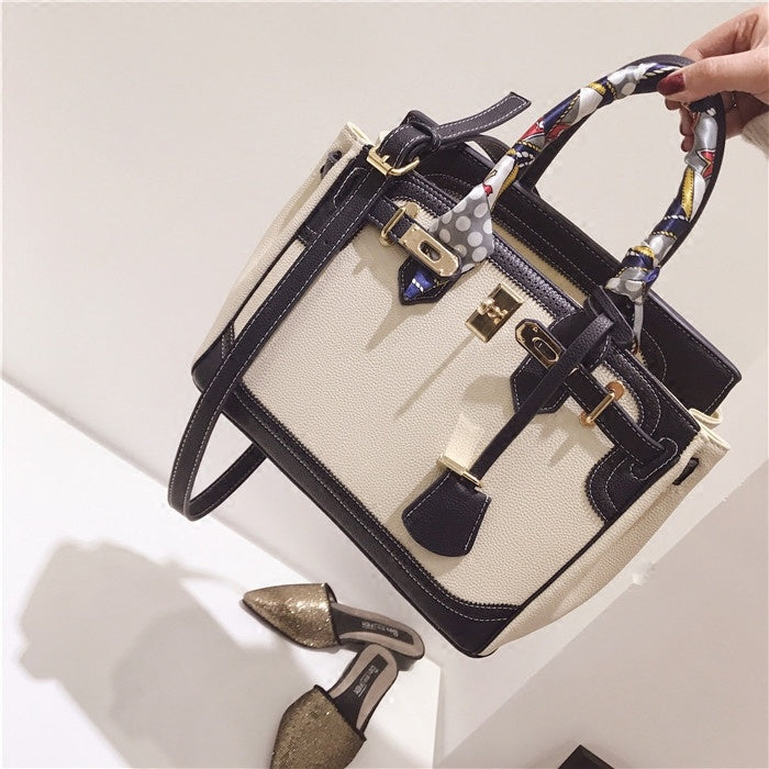 Locked Vintage Platinum PU Shoulder Bag
