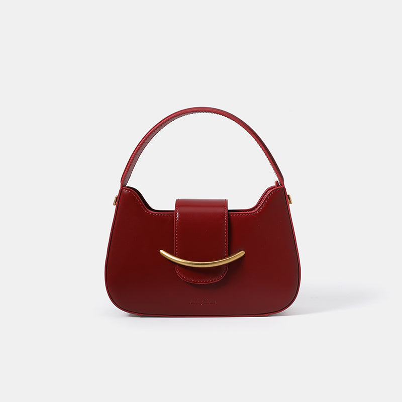 Cowhide Leather Handheld One Shoulder Messenger Bag