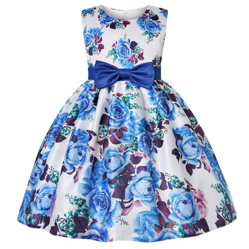 Printed Princess Dress for Children and Middle-Aged
