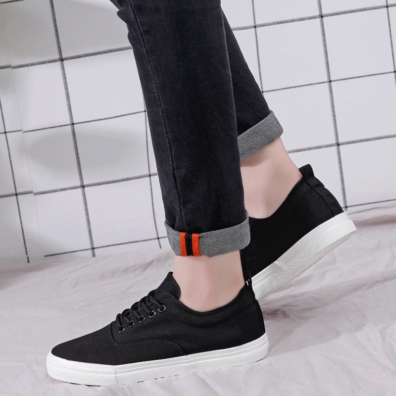 Chaussures de sport et de danse en toile à lacets pour hommes - Blanc et noir, tailles 39-45