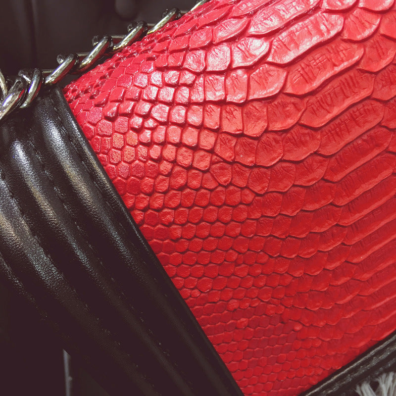 Snake Lock PU Shoulder Bag 25CM
