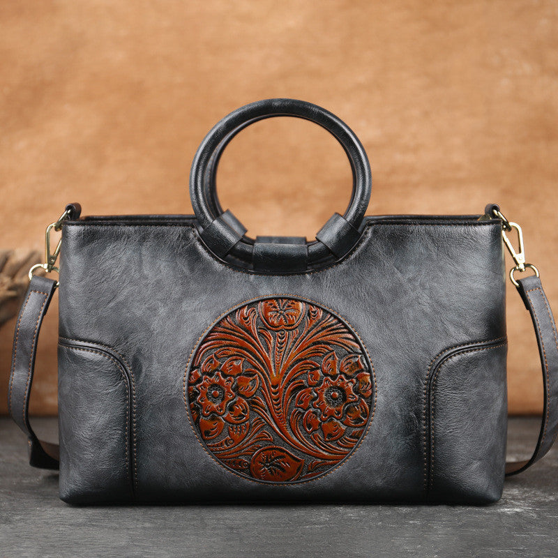 Sac à bandoulière Rétro Floral en PU avec Fermeture Éclair