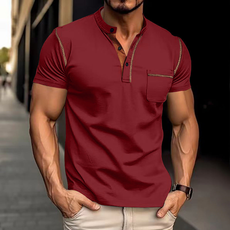 Men's Summer Slim Fit Quick-Dry Short-Sleeve Polo Shirt Navy White Black Khaki Army Green Wine Red