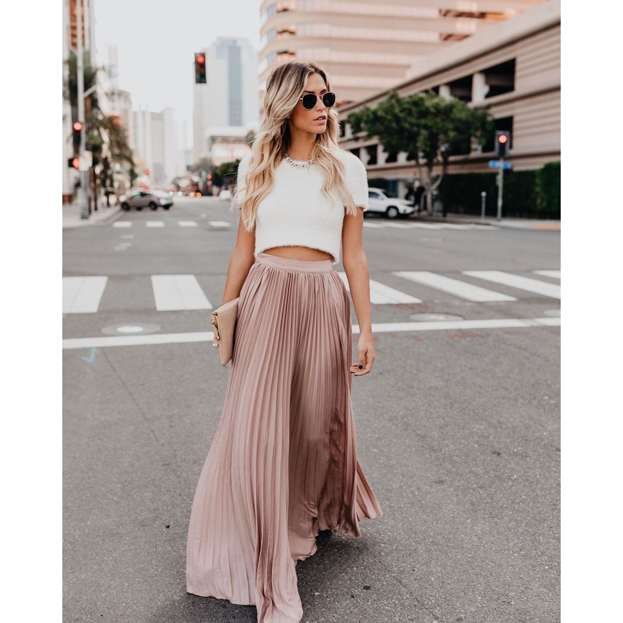 Women’s High Waist Casual Long Skirt in Multiple Colors S-XL