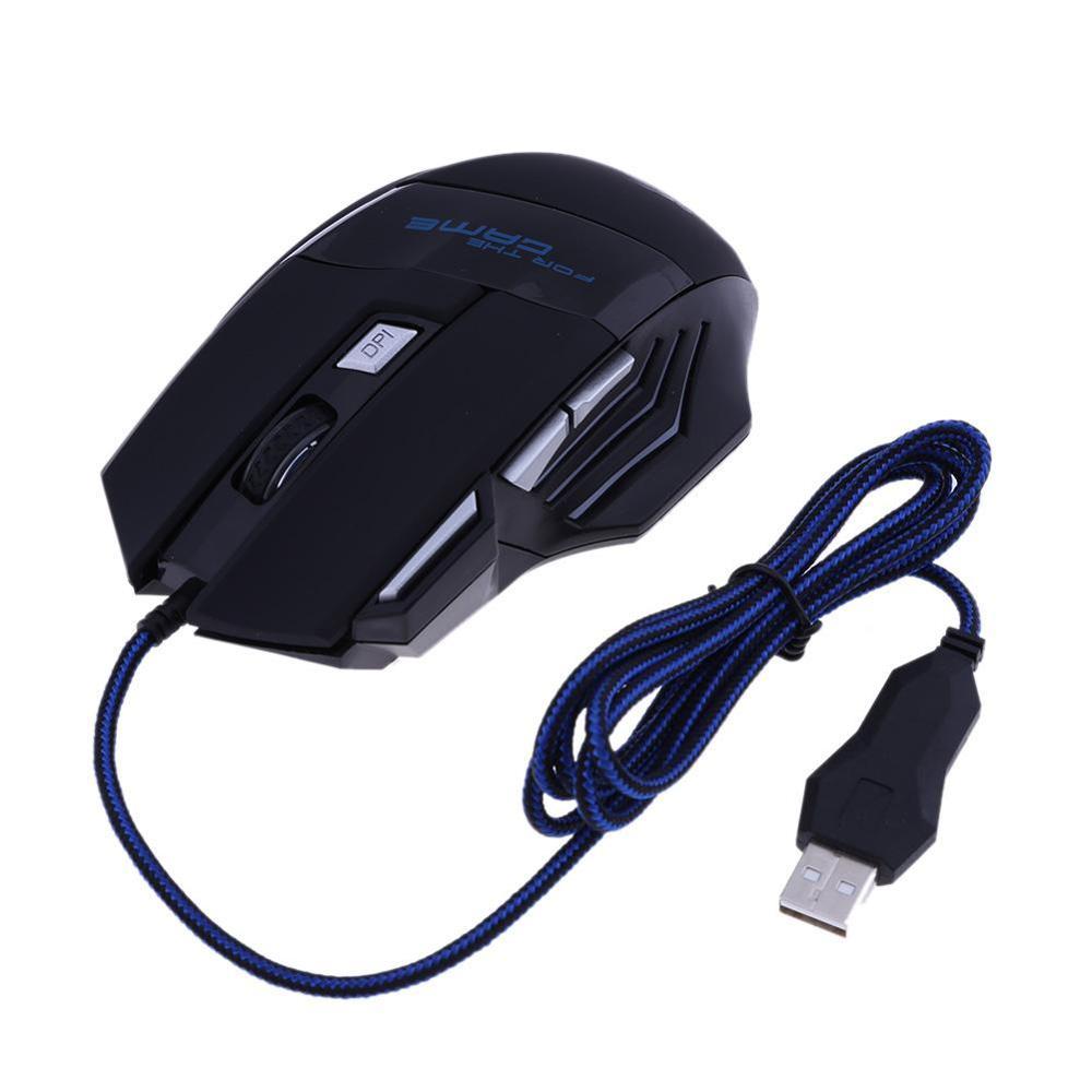 Wired 5500DPI Optical Gaming Mouse with 7-Color LED Backlight, 7 Buttons USB for PC Laptop Desktop