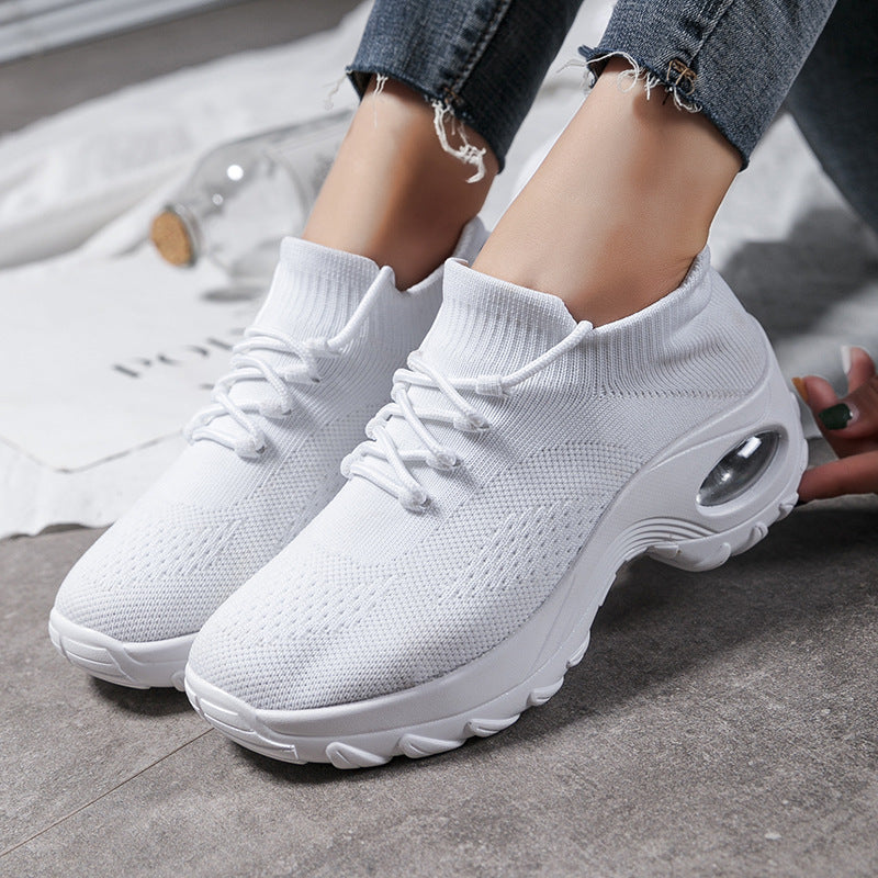 Women’s Flying Knit Waterproof Platform Shaking Shoes
