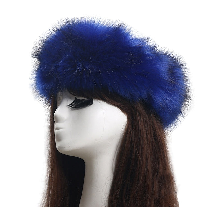 Elastic Faux Fox Fur Headband for Women – Winter Warmth & Windproof