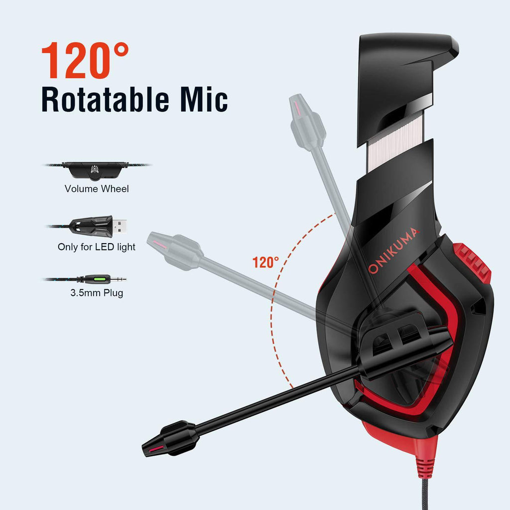 Gaming Headset with 50mm Speakers and 3.5mm + USB Jack
