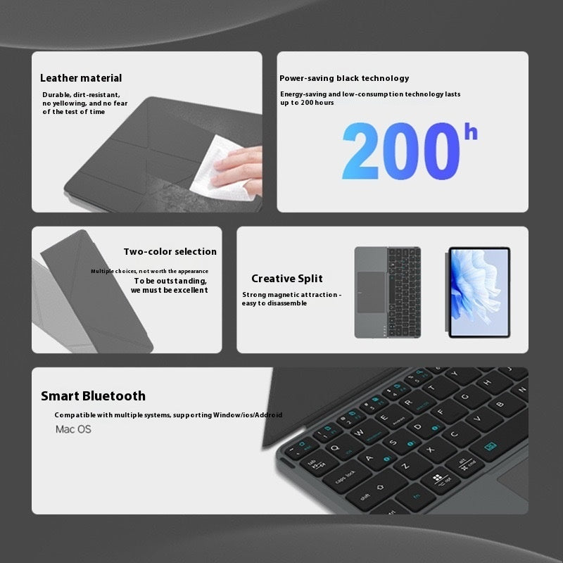 Gray Wireless Bluetooth Folding Keyboard for Phablet