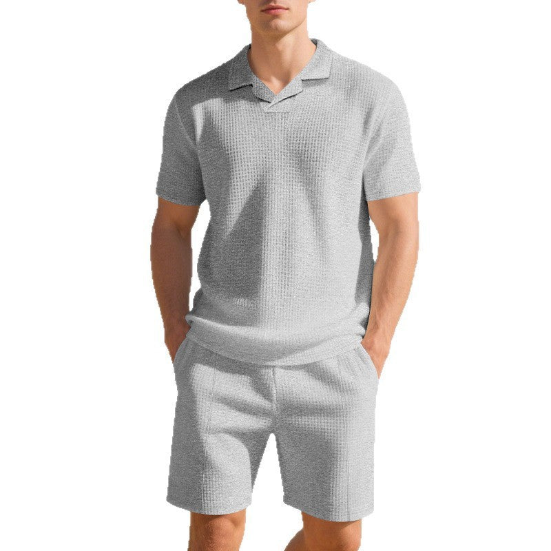 Loose Polo Shirt and Shorts Casual Set Short Sleeve