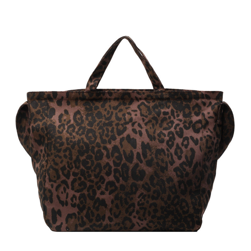 Leopard Print Canvas Commuter Crossbody Bag for Women