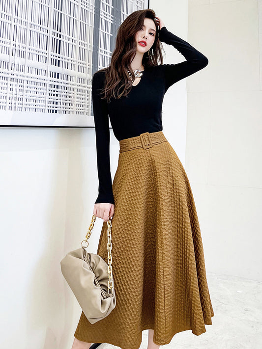 Two-piece Set Of Bottoming Shirt And Skirt Net Red