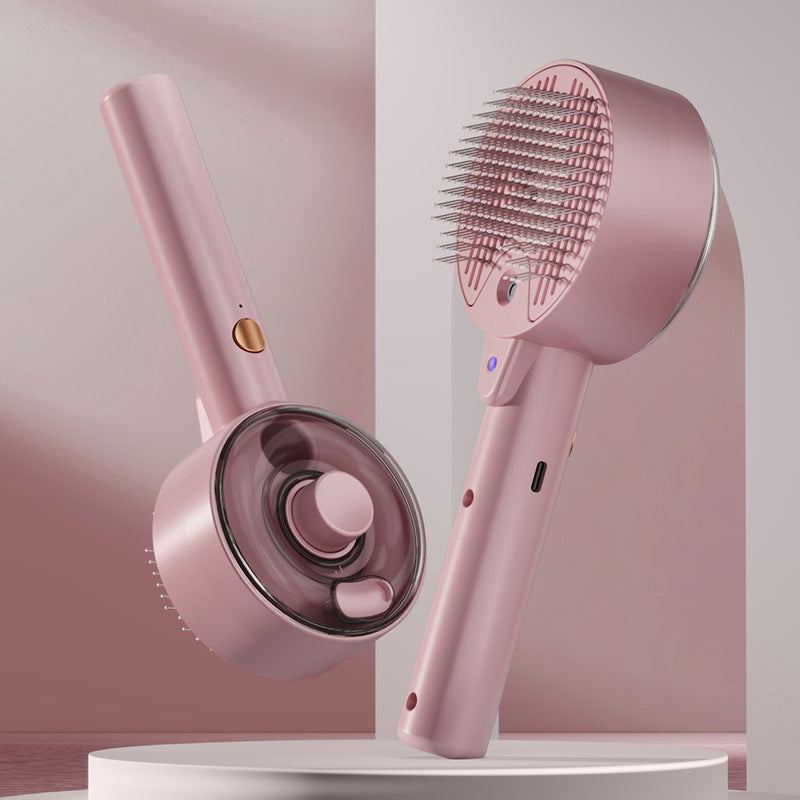 فرشاة إزالة شعر الحيوانات الأليفة بالبخار والتعقيم بالأشعة فوق البنفسجية والتنظيف الذاتي للكلاب والقطط