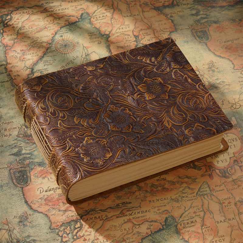Carnet de croquis en cuir de vachette vintage fait à la main 190x140mm